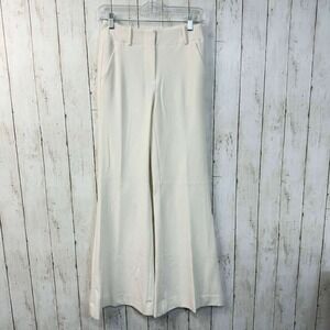 Jennifer Lopez Women's Cream Wide Leg Dress Pants High Rise Stretch Size 0